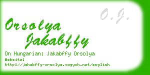 orsolya jakabffy business card